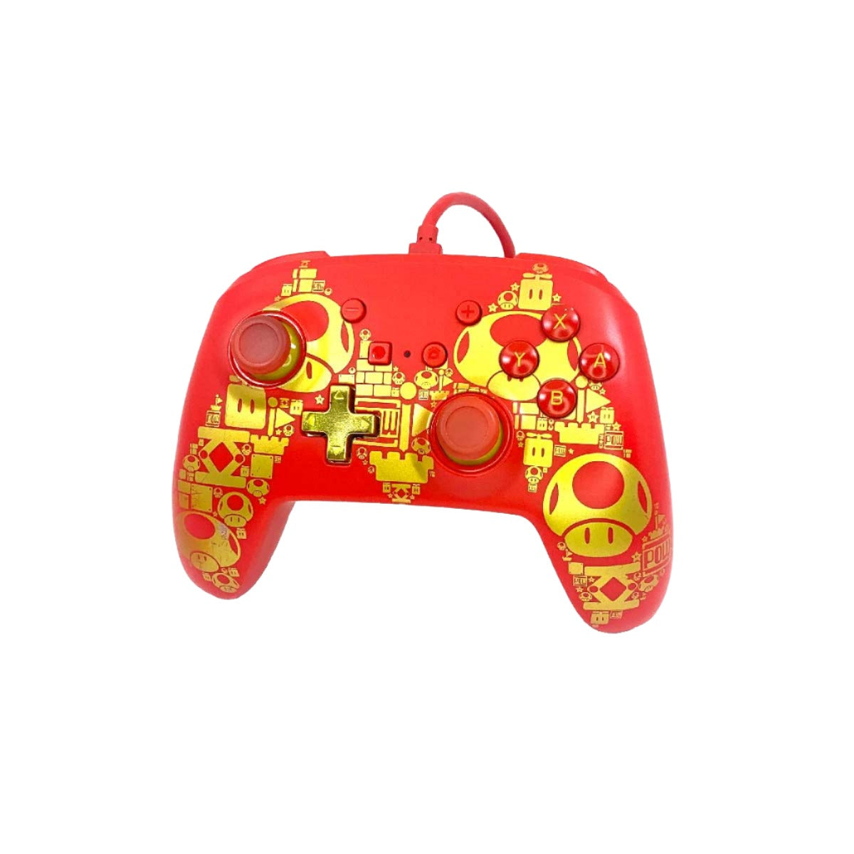 PowerA Enhanced Wired Controller for Nintendo Switch - Mario Golden M (Red)